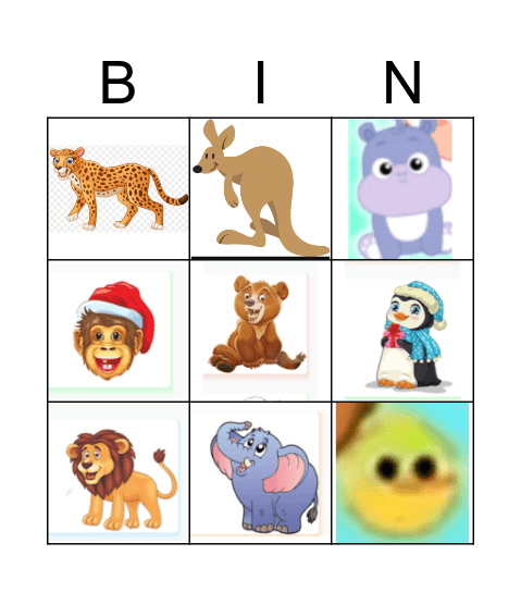 Animal Care Bingo Card