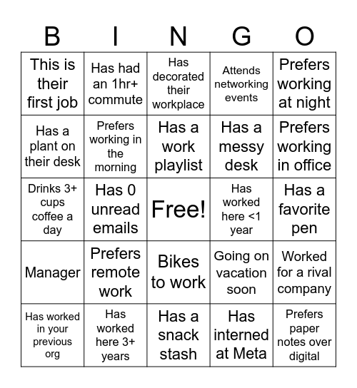 AAI ADO Bingo Card