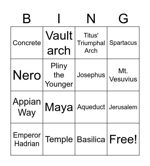 Week 5 Bingo Card