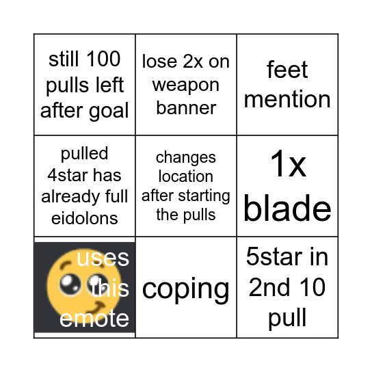 Sheet 1 Bingo Card