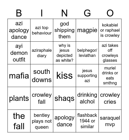 GO S3 Bingo Card