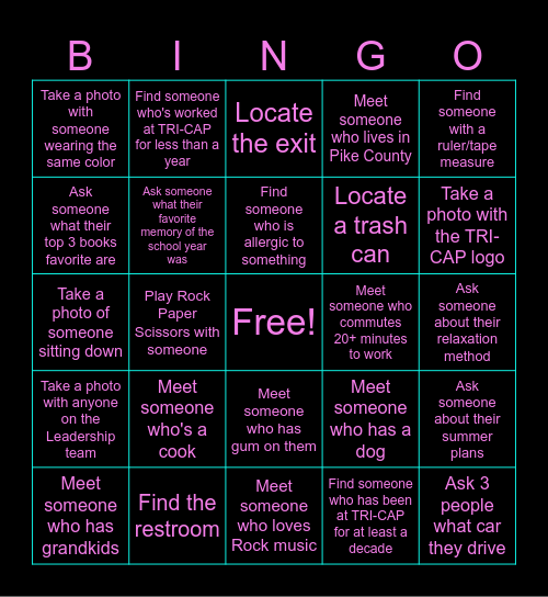 Interactive BINGO Card
