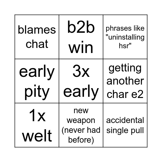 Sheet 2 Bingo Card