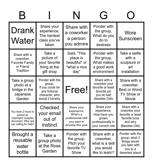 OAI Bingo @ The Huntington Bingo Card