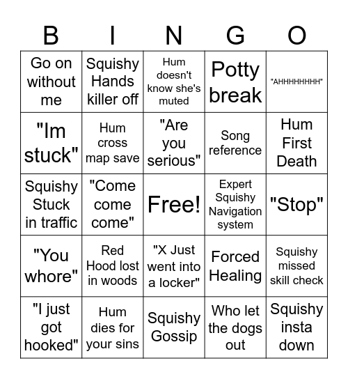 DBD 2v8 Bingo 5/12/26 Bingo Card