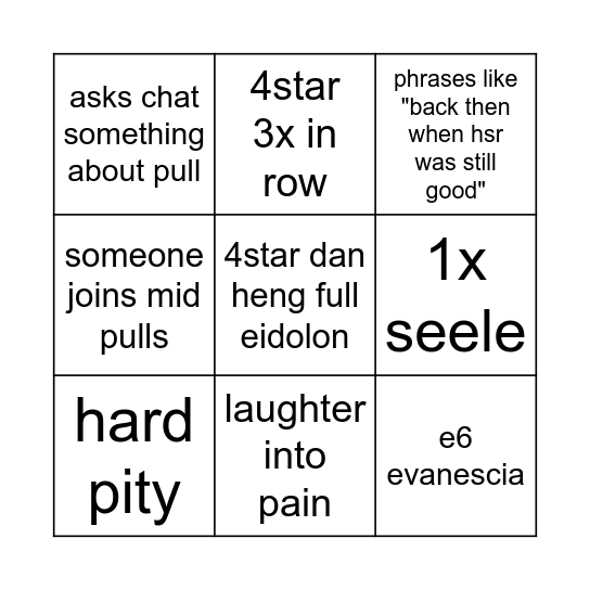 Sheet 5 Bingo Card