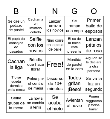 Wedding bingo Card