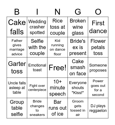 Wedding bingo Card