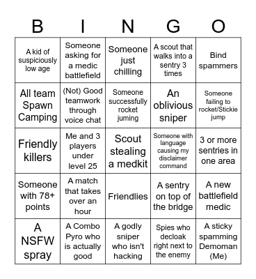 2fort Bingo Card