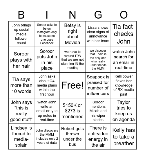 ITW Bingo Card