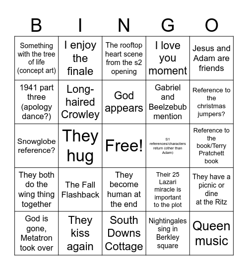 GO3 Bingo Card