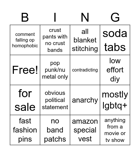 battle jackets Bingo Card