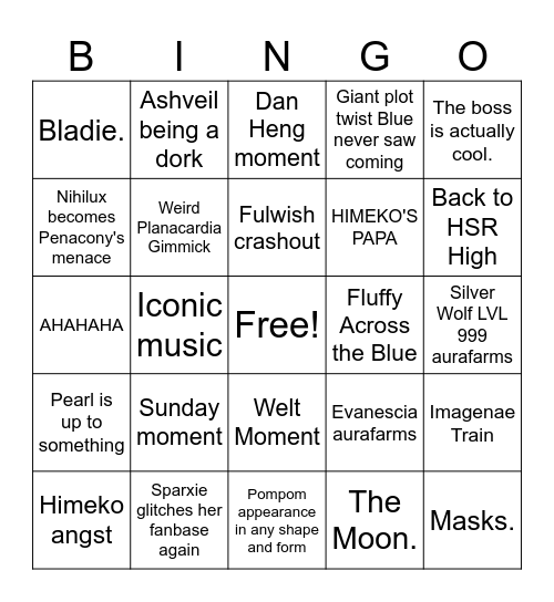 Honkai Star Rail 4.2 Bingo Card