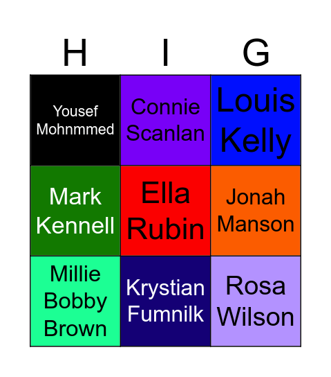 High School * Bingo Card