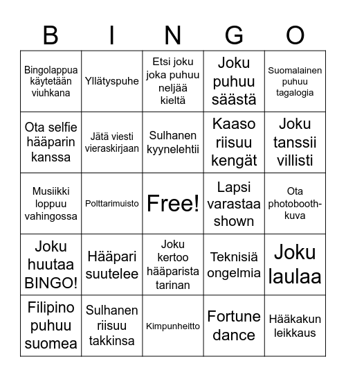Hää Bingo Card