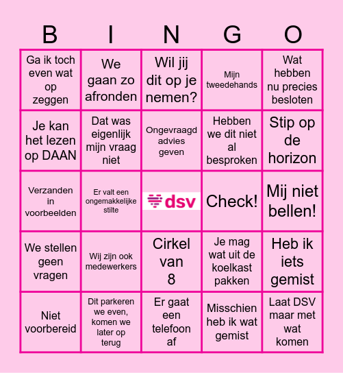 Teammanagers BINGO Card