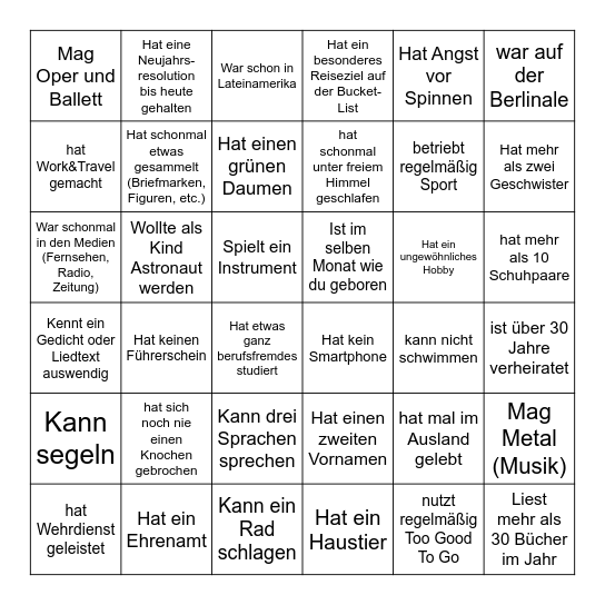 Kennlern-Bingo - Standortfest 2026 Bingo Card