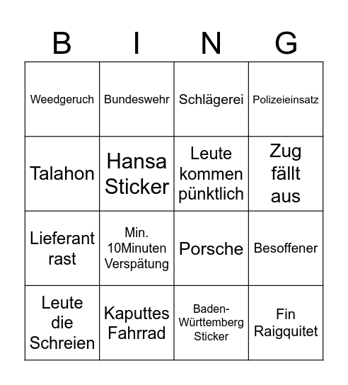Berlin Bingo Card