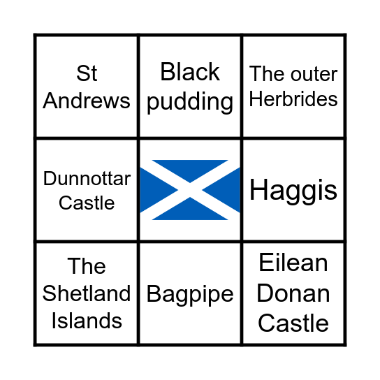 Scotland Bingo Card
