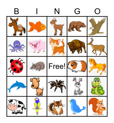 ANIMAL Bingo Card