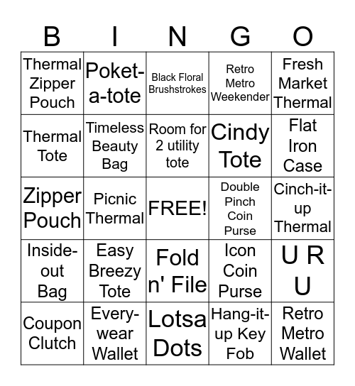 Thirty-one Bingo Card