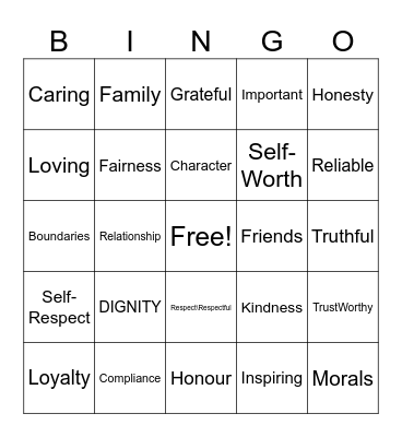 Lana's Bingo Card