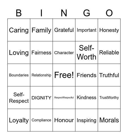 Lana's Bingo Card