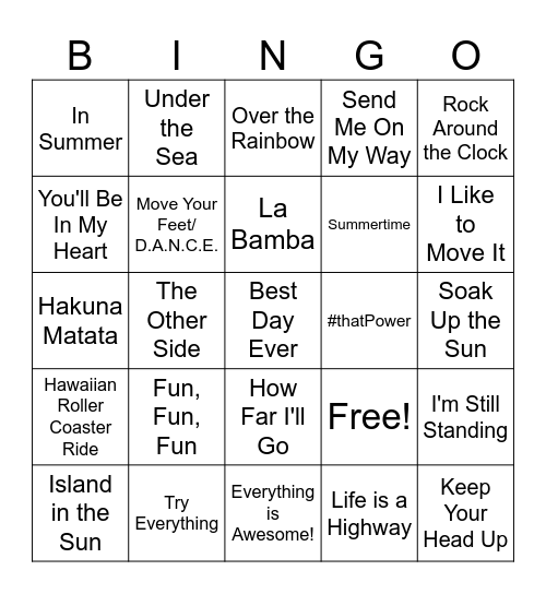 Summertime BINGO! Bingo Card