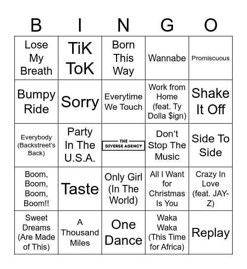PWC - Muziekbingo Card