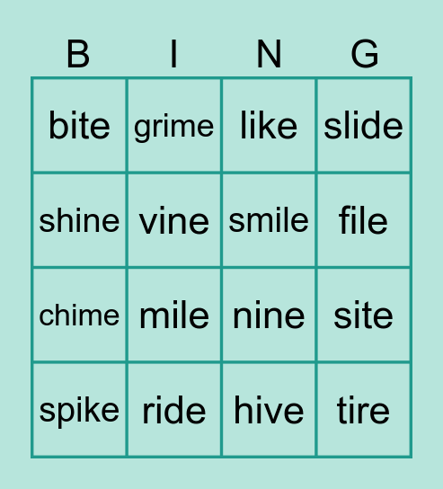 BING Bingo Card