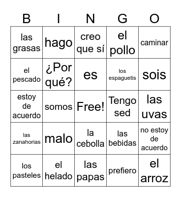 Repaso de 3B Bingo Card