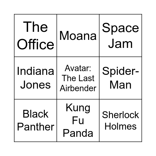 Movie/TV Soundtracks and Scores Bingo Card