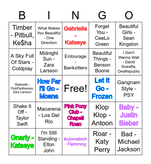 Muziekbingo Card