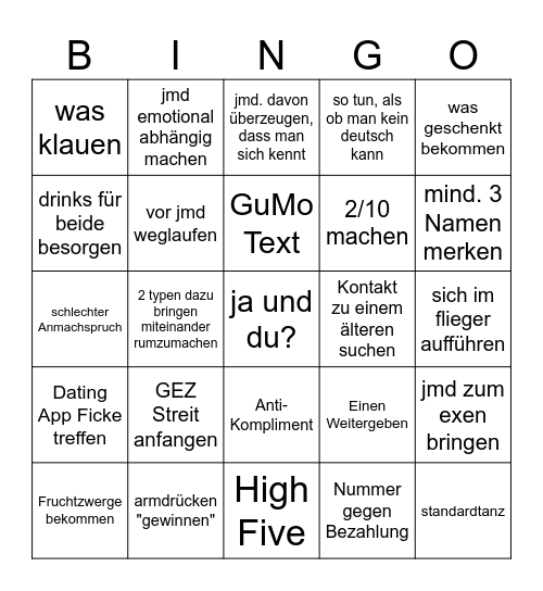 Mädels Malle Bingo Mai 2026 Bingo Card
