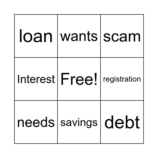Who Stole My Money Week 2 Bingo Card