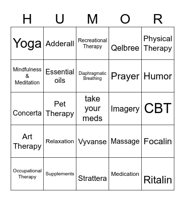 CAM Bingo Card