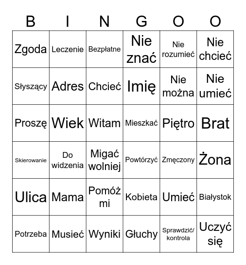 Powtórzenie PJM Bingo Card