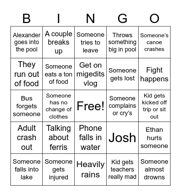 Holiday Hill Bingo Card