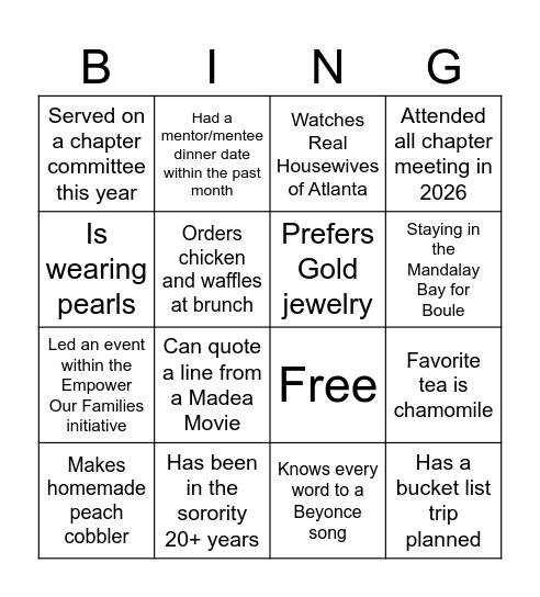 Brewing Bonds BINGO Card