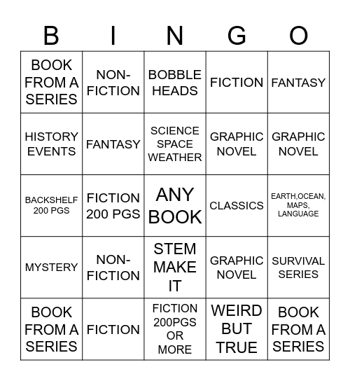 5TH GRADE Bingo Card