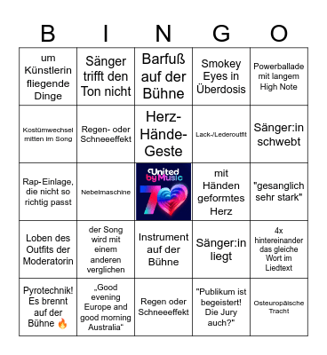 ESC 2026 bullshit bingo Card