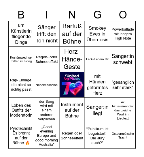 ESC 2026 bullshit bingo Card