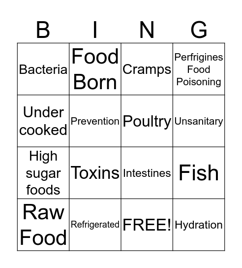 General Foods Project Bingo Card