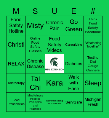 MSU Extension District 6 Bingo Card