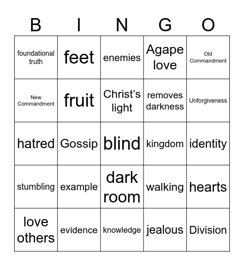 Pastor Bingo Card