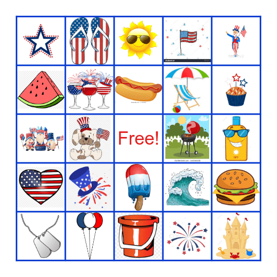 Memorial Day Bingo Card