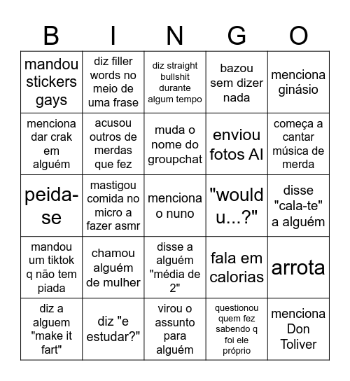 Bingo do Enric Bingo Card