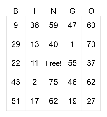 Magnolia Place Bingo Card