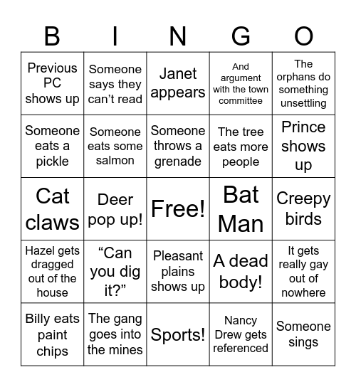 1970s Bingo Card