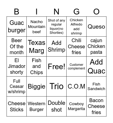 Wednesday Bingo Bonanza Bingo Card
